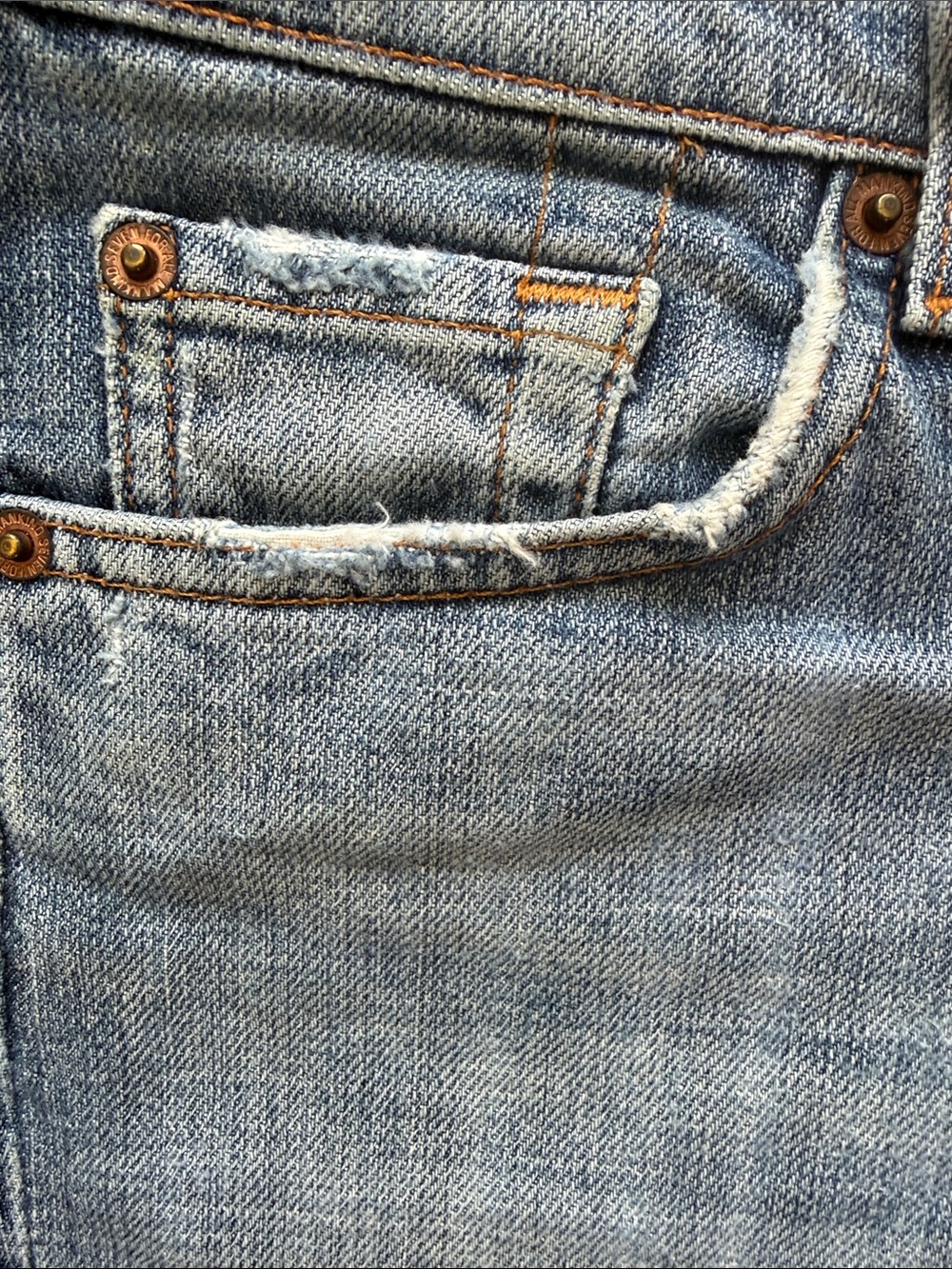 7 For All Man Kind Y2K Distressed Medium Wash Bootcut Jeans Low Rise #700370-28W - Picture 7 of 14